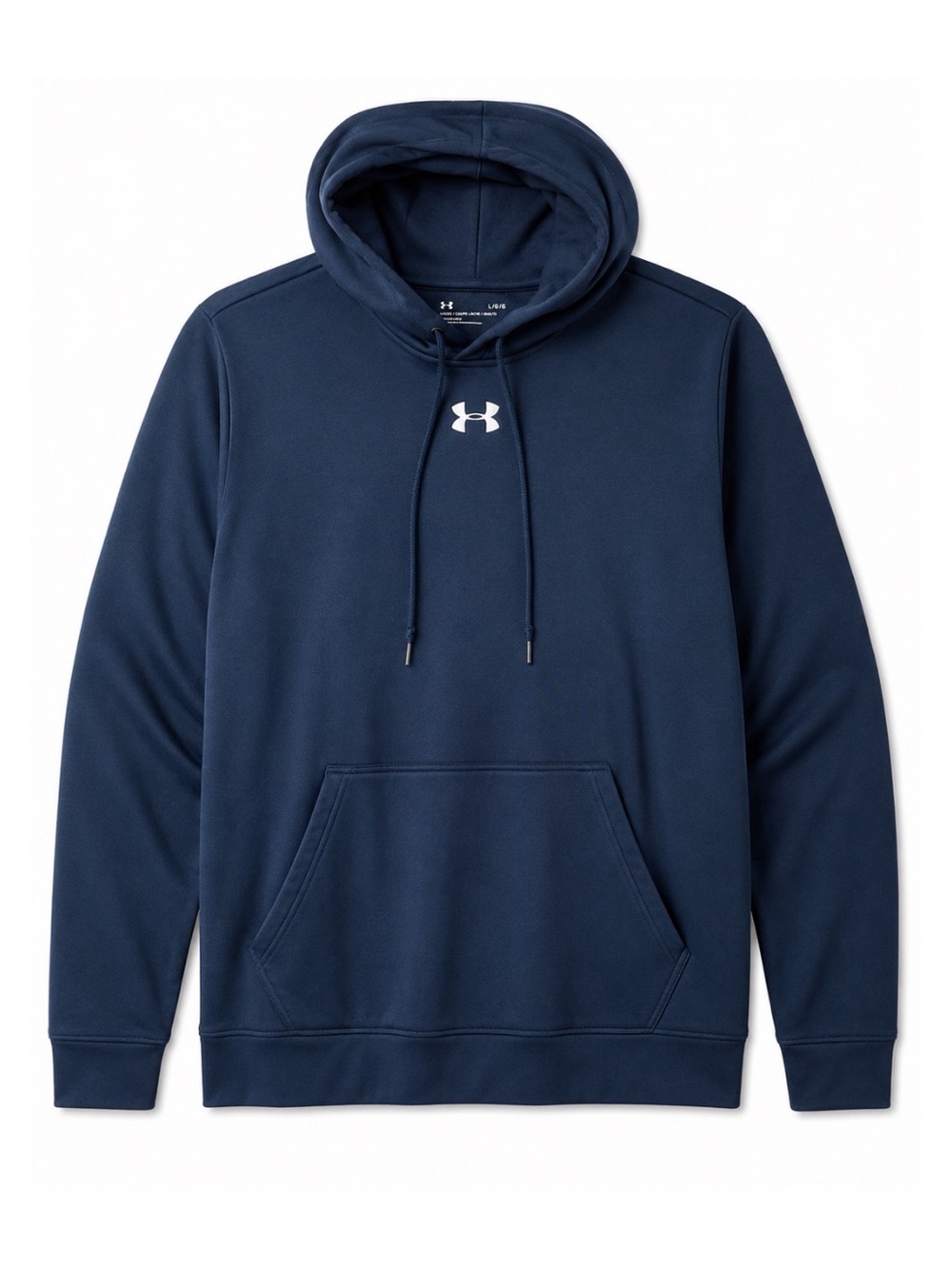 Under Armour Blue Small Logo Hooded Sweatshirt Mens Size XL